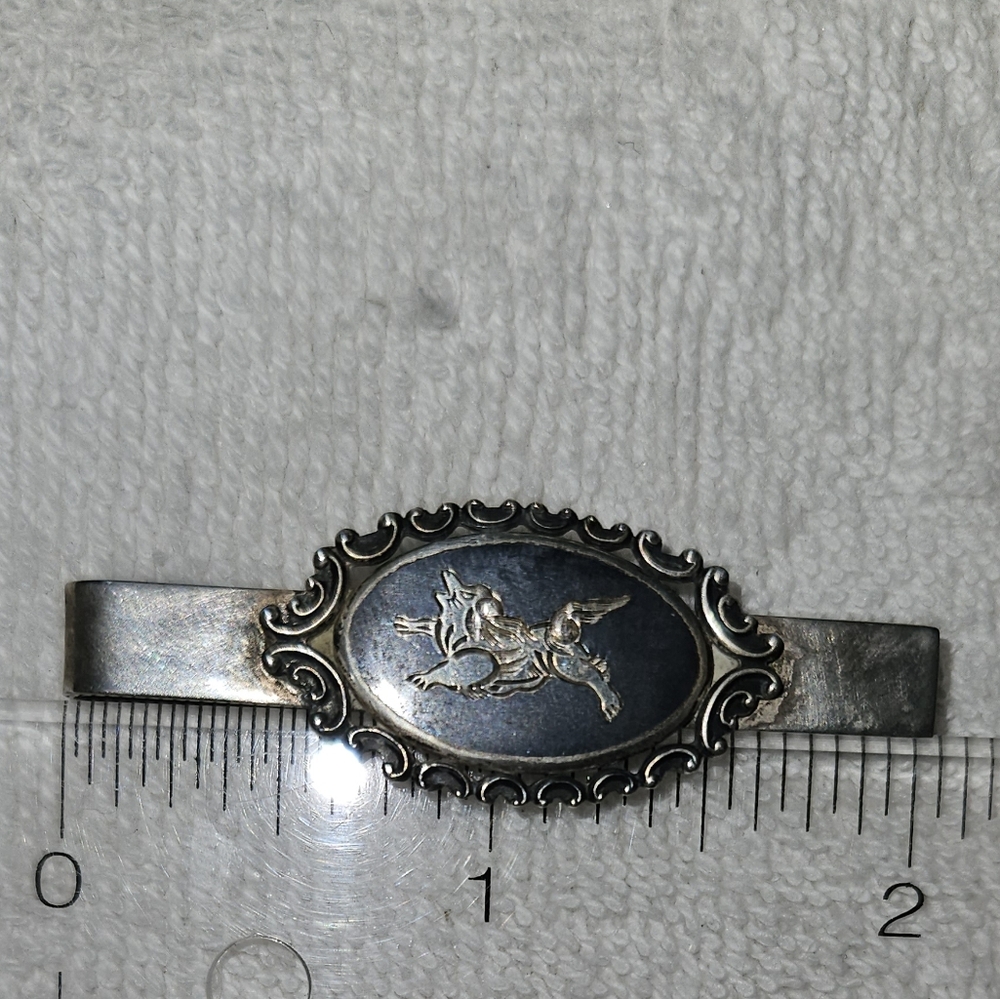 Vintage Silver Money Clip with Engraved Design